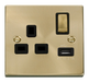 Scolmore VPSB571BK - 13A 1G Ingot Switched Socket With 2.1A USB Outlet - Black Deco Scolmore - Sparks Warehouse