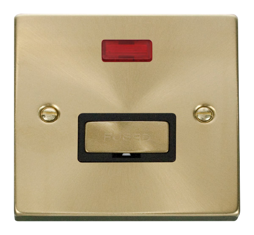 Scolmore VPSB753BK - 13A Fused ‘Ingot’ Connection Unit With Neon - Black Deco Scolmore - Sparks Warehouse
