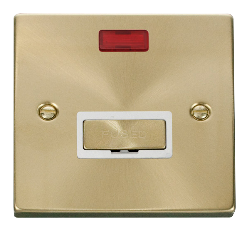 Scolmore VPSB753WH - 13A Fused ‘Ingot’ Connection Unit With Neon - White Deco Scolmore - Sparks Warehouse