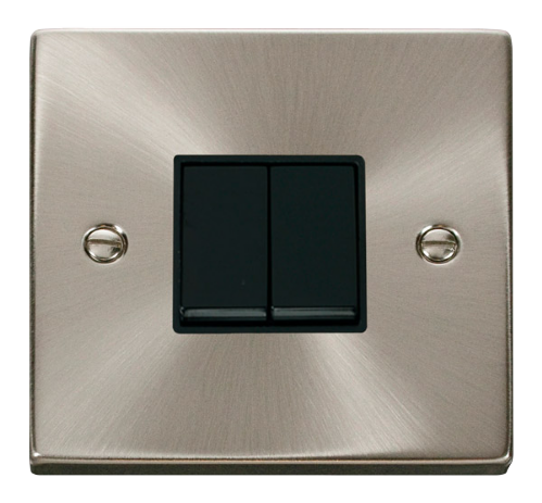 Scolmore VPSC012BK - 2 Gang 2 Way 10AX Switch - Black Deco Scolmore - Sparks Warehouse