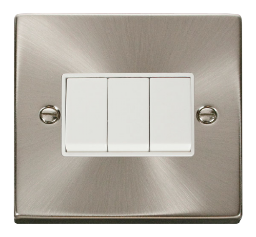 Scolmore VPSC013WH - 3 Gang 2 Way 10AX Switch - White Deco Scolmore - Sparks Warehouse