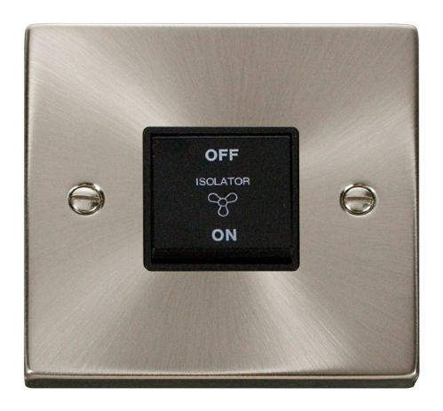 Scolmore VPSC020BK - 10A 1 Gang 3 Pole Fan Isolation Switch - Black Deco Scolmore - Sparks Warehouse