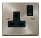 Scolmore VPSC035BK - 1 Gang 13A DP Switched Socket Outlet - Black Deco Scolmore - Sparks Warehouse