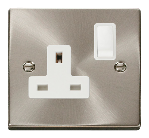 Scolmore VPSC035WH - 1 Gang 13A DP Switched Socket Outlet - White Deco Scolmore - Sparks Warehouse