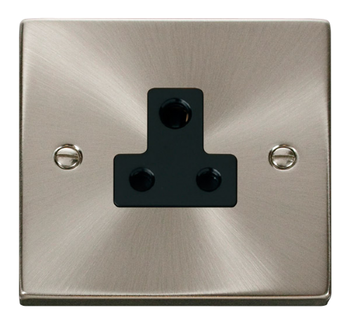 Scolmore VPSC038BK - 5A Round Pin Socket Outlet - Black Deco Scolmore - Sparks Warehouse