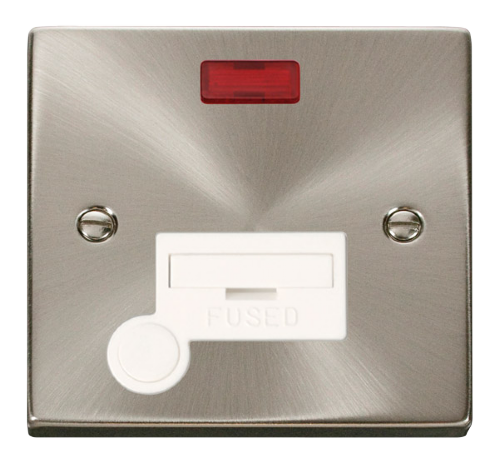 Scolmore VPSC053WH - 13A Fused Connection Unit With Flex Outlet + Neon - White Deco Scolmore - Sparks Warehouse