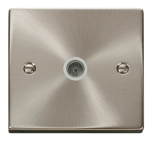 Scolmore VPSC065WH - Single Coaxial Socket Outlet - White Deco Scolmore - Sparks Warehouse