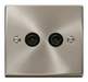 Scolmore VPSC066BK - Twin Coaxial Socket Outlet - Black Deco Scolmore - Sparks Warehouse
