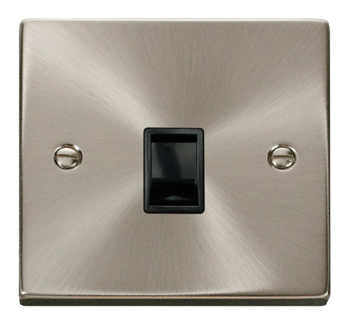 Scolmore VPSC115BK - Single RJ11 Socket  (Ireland/USA) - Black Deco Scolmore - Sparks Warehouse