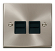Scolmore VPSC121BK - Twin Telephone Socket Outlet Master - Black Deco Scolmore - Sparks Warehouse