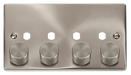 Scolmore VPSC154PL - 4 Gang Double Dimmer Plate + Knobs Deco Scolmore - Sparks Warehouse