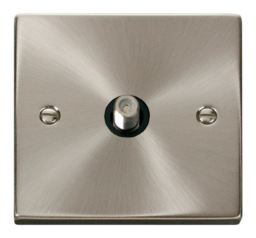 Scolmore VPSC156BK - 1 Gang Satellite Socket Outlet - Black Deco Scolmore - Sparks Warehouse