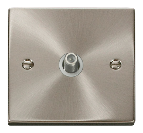 Scolmore VPSC156WH - 1 Gang Satellite Socket Outlet - White Deco Scolmore - Sparks Warehouse