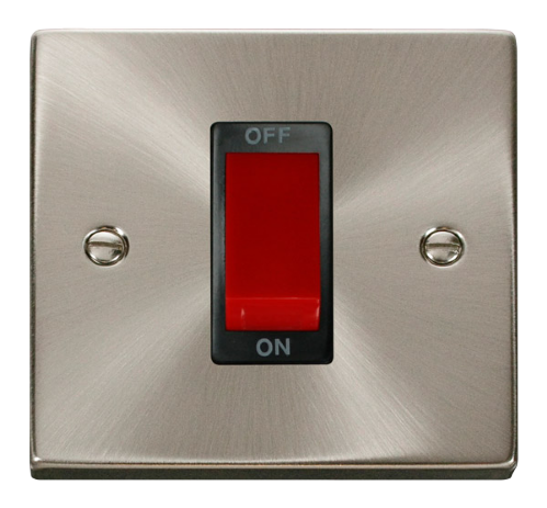 Scolmore VPSC200BK - 1 Gang 45A DP Switch - Black Deco Scolmore - Sparks Warehouse