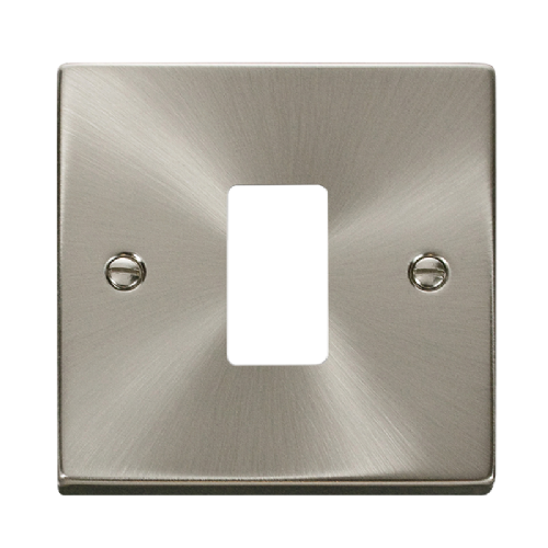 Scolmore VPSC20401 - 1 Gang GridPro® Frontplate - Satin Chrome GridPro Scolmore - Sparks Warehouse