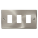 Scolmore VPSC20403 - 3 Gang GridPro® Frontplate - Satin Chrome GridPro Scolmore - Sparks Warehouse