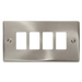 Scolmore VPSC20404 - 4 Gang GridPro® Frontplate - Satin Chrome GridPro Scolmore - Sparks Warehouse