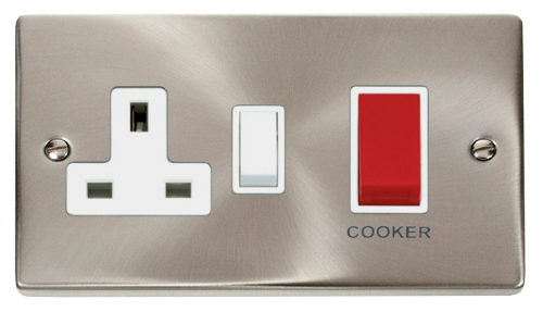 Scolmore VPSC204WH - 45A DP Switch + 13A Switched Socket - White Deco Scolmore - Sparks Warehouse