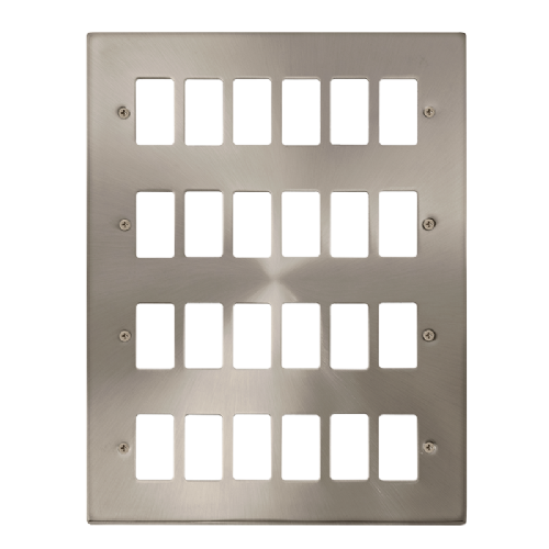 Scolmore VPSC20524 - 24 Gang GridPro® Frontplate - Satin Chrome GridPro Scolmore - Sparks Warehouse