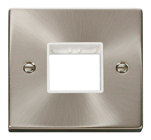 Scolmore VPSC402WH - 1 Gang Plate Twin Aperture - White Deco Scolmore - Sparks Warehouse