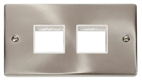 Scolmore VPSC404WH - 2 Gang Plate (2 x 2) Aperture - White Deco Scolmore - Sparks Warehouse