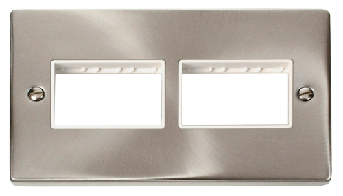 Scolmore VPSC406WH - 2 Gang Plate (3 x 3) Aperture - White Deco Scolmore - Sparks Warehouse