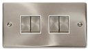 Scolmore VPSC414WH - 4 Gang 2 Way ‘Ingot’ 10AX Switch - White Deco Scolmore - Sparks Warehouse