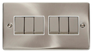 Scolmore VPSC416WH - 6 Gang 2 Way ‘Ingot’ 10AX Switch - White Deco Scolmore - Sparks Warehouse