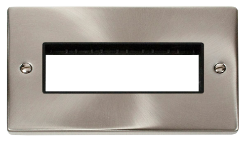 Scolmore VPSC426BK - 2 Gang Plate 6 In-Line Aperture - Black Deco Scolmore - Sparks Warehouse