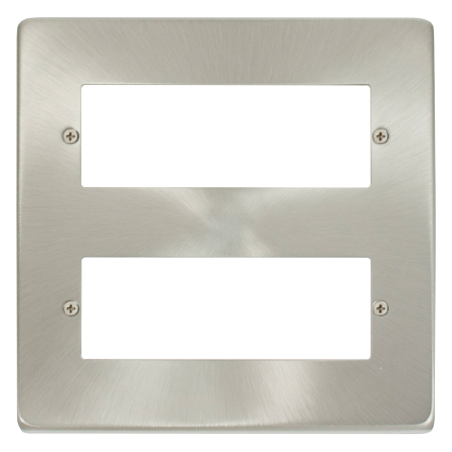 Scolmore VPSC512 - 12 Minigrid Module Plate - Satin Chrome MiniGrid Scolmore - Sparks Warehouse