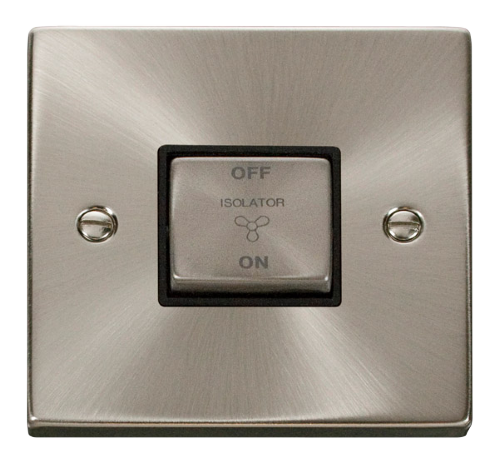 Scolmore VPSC520BK - 10A 1 Gang ‘Ingot’ 3 Pole Fan Isolation Switch - Black Deco Scolmore - Sparks Warehouse