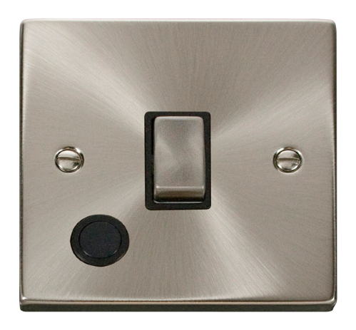 Scolmore VPSC522BK - 20A 1 Gang DP ‘Ingot’ Switch With Flex Outlet - Black Deco Scolmore - Sparks Warehouse