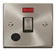 Scolmore VPSC523BK - 20A 1 Gang DP ‘Ingot’ Switch With Flex Outlet And Neon - Black Deco Scolmore - Sparks Warehouse