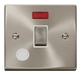 Scolmore VPSC523WH - 20A 1 Gang DP ‘Ingot’ Switch With Flex Outlet And Neon - White Deco Scolmore - Sparks Warehouse