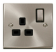Scolmore VPSC535BK - 1 Gang 13A DP ‘Ingot’ Switched Socket Outlet - Black Deco Scolmore - Sparks Warehouse