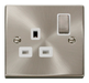 Scolmore VPSC535WH - 1 Gang 13A DP ‘Ingot’ Switched Socket Outlet - White Deco Scolmore - Sparks Warehouse