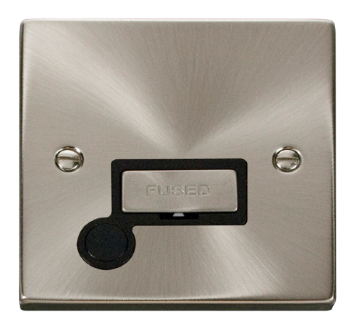 Scolmore VPSC550BK - 13A Fused ‘Ingot’ Connection Unit With Flex Outlet - Black Deco Scolmore - Sparks Warehouse