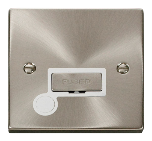 Scolmore VPSC550WH - 13A Fused ‘Ingot’ Connection Unit With Flex Outlet - White Deco Scolmore - Sparks Warehouse