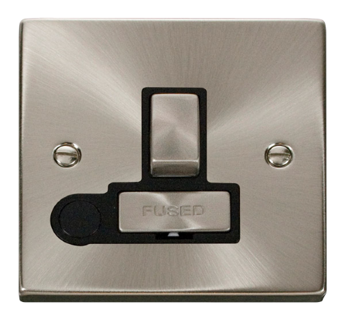 Scolmore VPSC551BK - 13A Fused ‘Ingot’ Switched Connection Unit With Flex Outlet - Black Deco Scolmore - Sparks Warehouse