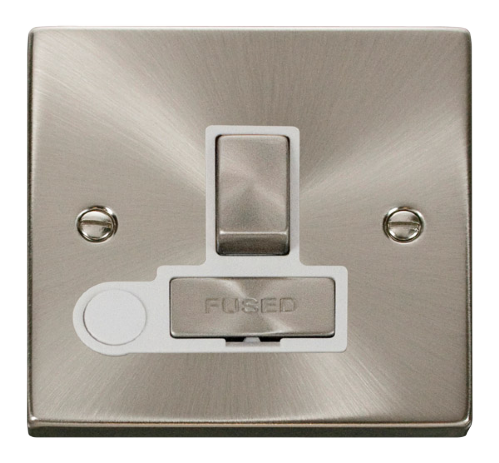 Scolmore VPSC551WH - 13A Fused ‘Ingot’ Switched Connection Unit With Flex Outlet - White Deco Scolmore - Sparks Warehouse