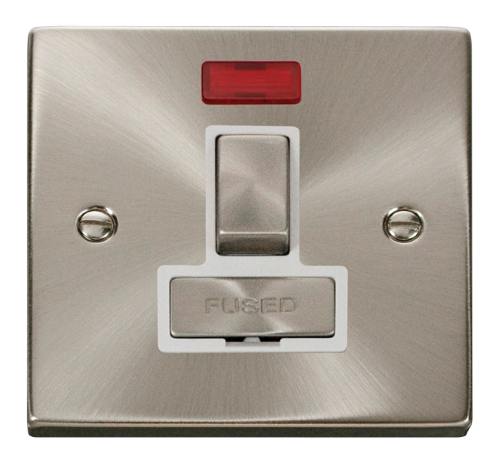 Scolmore VPSC752WH - 13A Fused ‘Ingot’ Switched Connection Unit With Neon - White Deco Scolmore - Sparks Warehouse