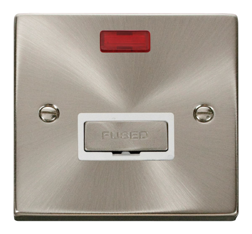 Scolmore VPSC753WH - 13A Fused ‘Ingot’ Connection Unit With Neon - White Deco Scolmore - Sparks Warehouse