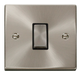 Scolmore VPSCBK-SMART1 - 1G Plate 1 Aperture Supplied With 1 x 10AX 2 Way Ingot Retractive Switch Module - Black Deco Scolmore - Sparks Warehouse