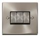 Scolmore VPSCBK-SMART3 - 1G Plate 3 Apertures Supplied With 3 x 10AX 2 Way Ingot Retractive Switch Modules - Black Deco Scolmore - Sparks Warehouse