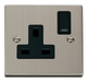Scolmore VPSS035BK - 1 Gang 13A DP Switched Socket Outlet - Black Deco Scolmore - Sparks Warehouse