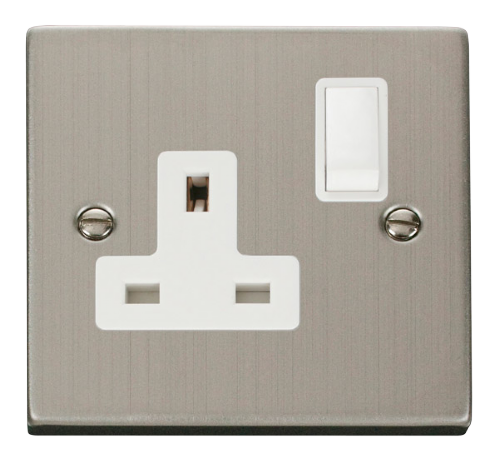 Scolmore VPSS035WH - 1 Gang 13A DP Switched Socket Outlet - White Deco Scolmore - Sparks Warehouse