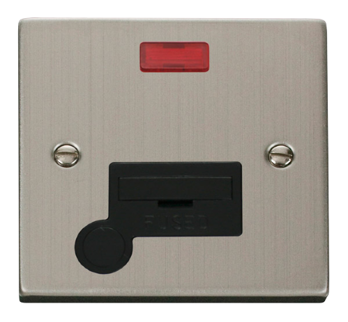 Scolmore VPSS053BK - 13A Fused Connection Unit With Flex Outlet + Neon - Black Deco Scolmore - Sparks Warehouse