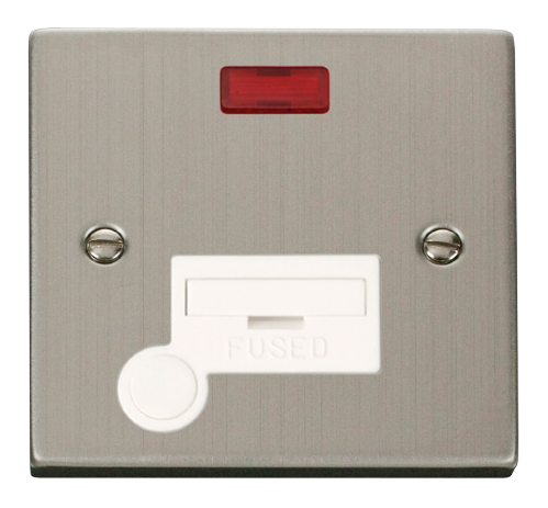 Scolmore VPSS053WH - 13A Fused Connection Unit With Flex Outlet + Neon - White Deco Scolmore - Sparks Warehouse