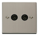 Scolmore VPSS066BK - Twin Coaxial Socket Outlet - Black Deco Scolmore - Sparks Warehouse