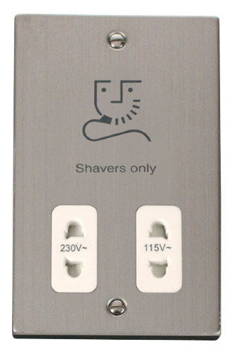 Scolmore VPSS100WH - Dual Voltage Shaver Socket Outlet 115/230V - White Deco Scolmore - Sparks Warehouse